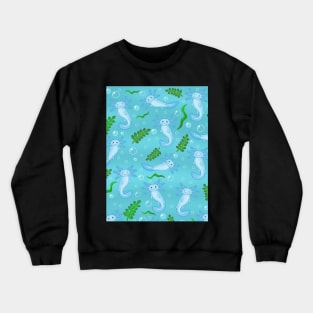 Blue axolotls pattern Crewneck Sweatshirt